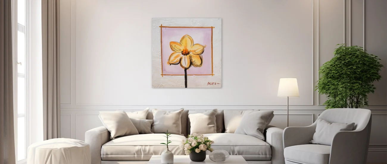 Lienzo Flor de Papel