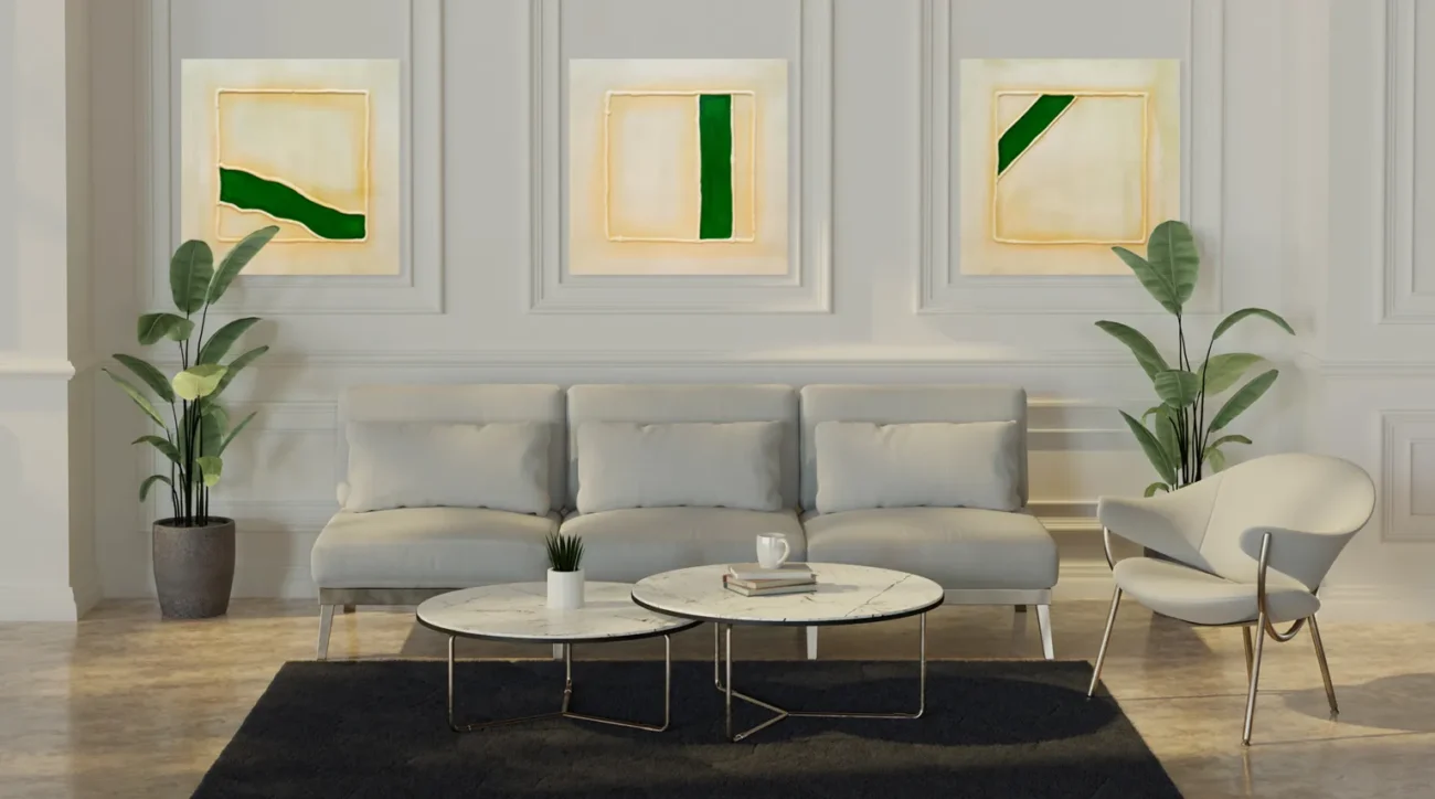 Lienzo Franja Horizontal Verde