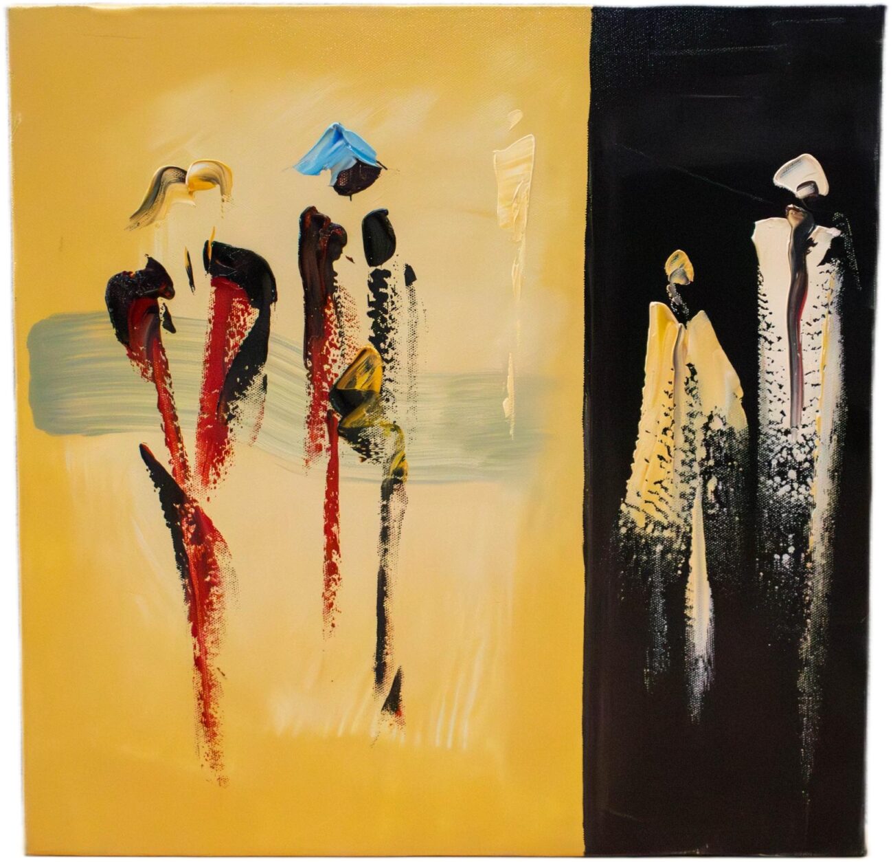 Lienzo Figuras Amarillo y Negro - Imagen 2